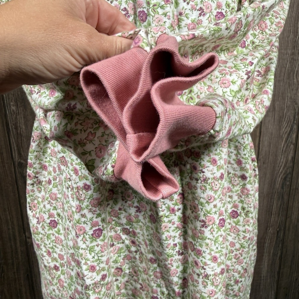 Vermont Country Store Nightgown‎ Sz M Pink Flannel Cotton Turtleneck Cottagecore - Picture 5 of 16